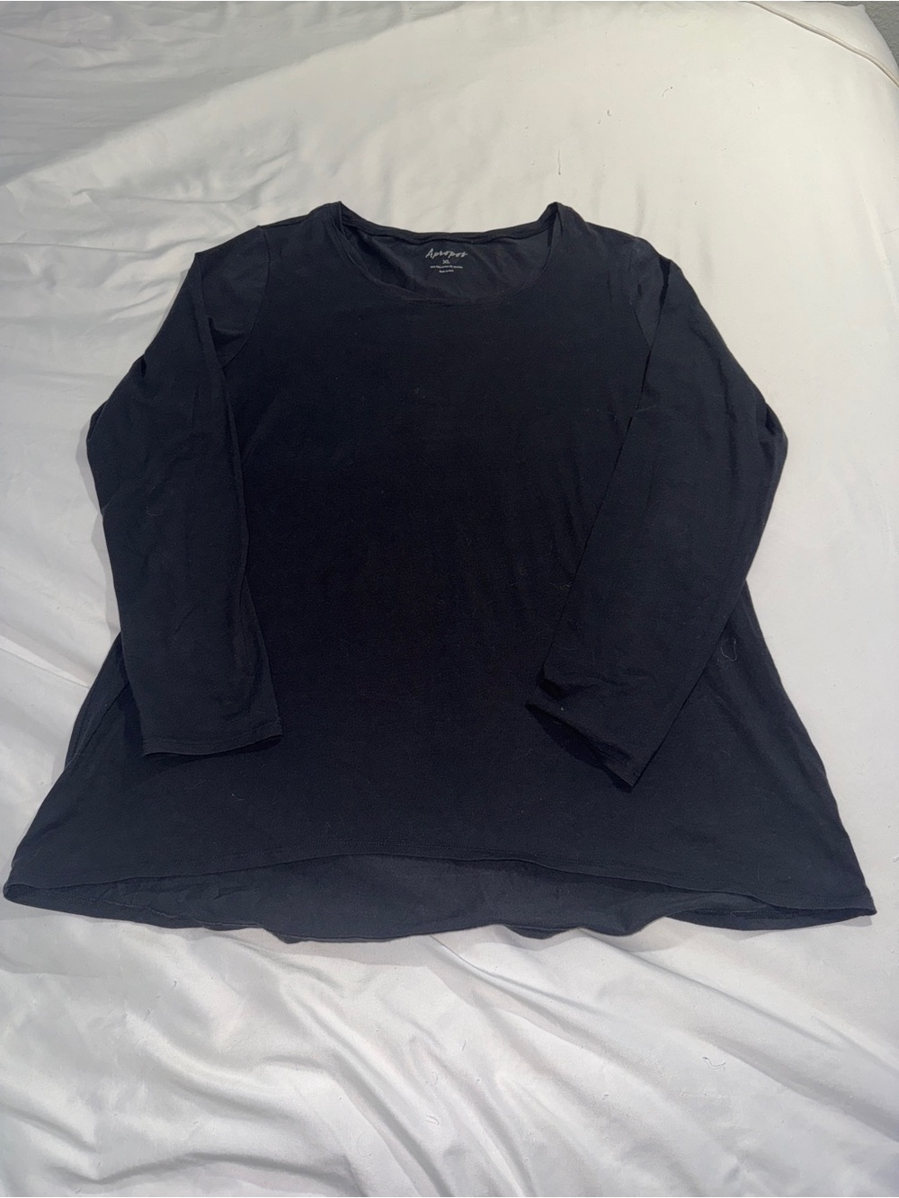 Apropos Gray Long Sleeve Tunic Top Size XL Pima Cotton Spandex Blend